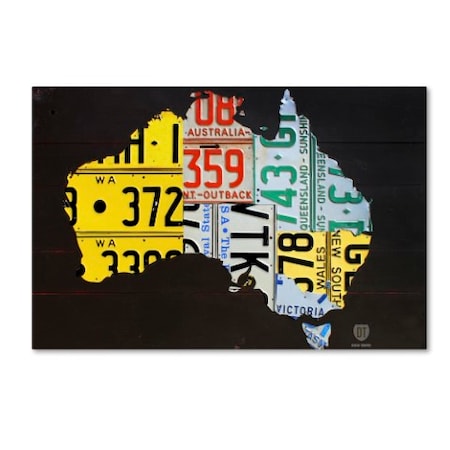 Design Turnpike 'Australia License Plate Map' Canvas Art,30x47